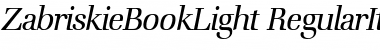 Download ZabriskieBookLight RegularItalic Font