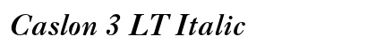 Caslon 3 LT Italic preview