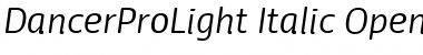 Download Dancer Pro Light Italic Font