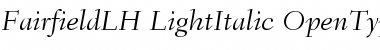 Download Fairfield LH 46 Light Italic Font