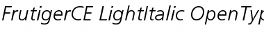 Download Frutiger 46 CE Light Italic Font