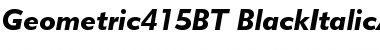 Download Geometric 415 Black Italic Font