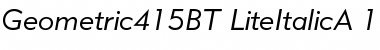 Download Geometric 415 Lite Italic Font