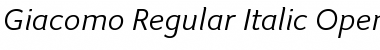 Download Giacomo Regular Italic Font