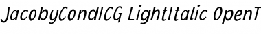 Download JacobyCondICG LightItalic Font