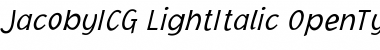 Download JacobyICG LightItalic Font