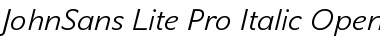 Download JohnSans Lite Pro Italic Font