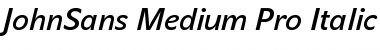 Download JohnSans Medium Pro Italic Font