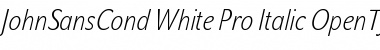Download JohnSansCond White Pro Italic Font