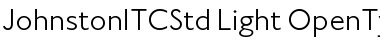 Download Johnston ITC Std Light Font