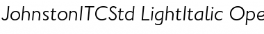 Download Johnston ITC Std Light Italic Font