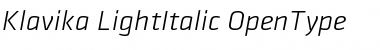 Download Klavika Light Italic Font