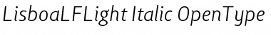 Download Lisboa LF Light Italic Font Title Preview