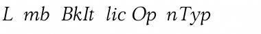 Download LombaBookItalic Regular Font Title Preview