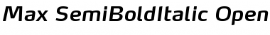 Download Max-SemiBoldItalic Regular Font