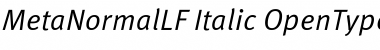 Download Meta Normal Lf Italic Font