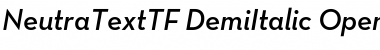 Download Neutra Text TF Light Demi Italic Font