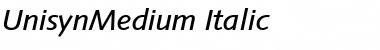 Download UnisynMedium Italic Font