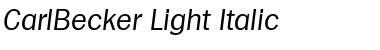 Download CarlBecker-Light Italic Font