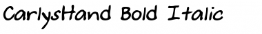 Download CarlysHand Bold Italic Font