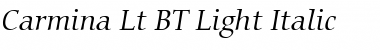 Download Carmina Lt BT Light Italic Font