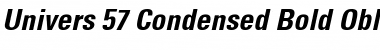 Download Univers 57 Condensed Bold Oblique Font