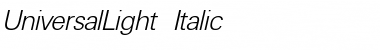 Download UniversalLight Italic Font