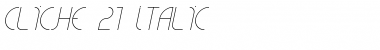 Download CLiCHE 21 Italic Font