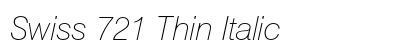 Swiss 721 Thin Italic Font Swiss 721 Thin Italic Font Preview