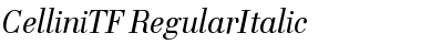 Download CelliniTF-RegularItalic Regular Font