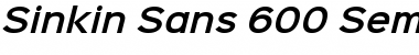 Download Sinkin Sans 600 SemiBold Italic 600 SemiBold Italic Font