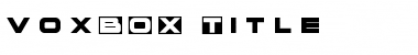 Download voxBOX Title Font