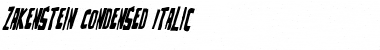 Download Zakenstein Condensed Italic Condensed Italic Font