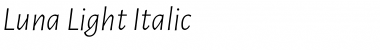 Download Luna Light Italic Font Title Preview