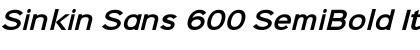 Download Sinkin Sans 600 SemiBold Italic Regular Font