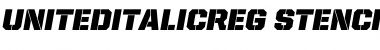 Download United Italic Reg Stencil Font