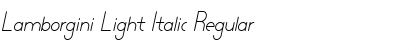 Download Lamborgini Light Italic Regular Font