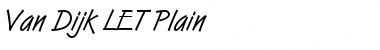 Download Van Dijk LET Plain Font