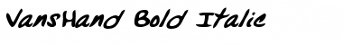 Download VansHand Bold Italic Font