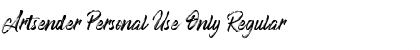 Download Artsender Personal Use Only Font Download Artsender Personal Use Only Font