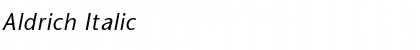 Download Aldrich Italic Font