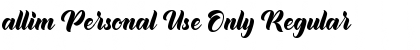 Download allim Personal Use Only Font