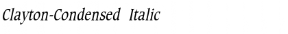 Download Clayton-Condensed Italic Font