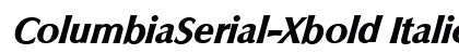 ColumbiaSerial-Xbold Italic preview