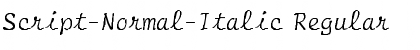 Download Script-Normal-Italic Regular Font