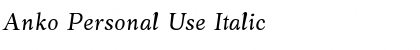 Download Anko Personal Use Font