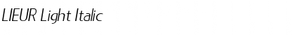 Download LIEUR Light Italic Font Title Preview