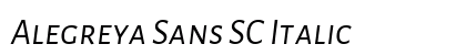 Alegreya Sans SC Italic