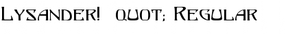 Download Lysander!" Regular Font Title Preview