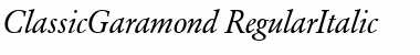 Download ClassicGaramond RegularItalic Font